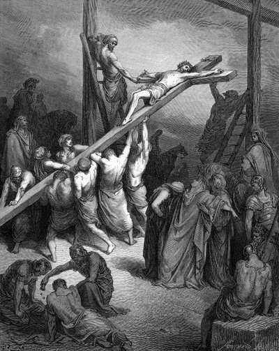 The Erection of the Cross by Gustave Dore